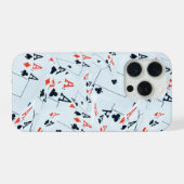 Quad Aces ポーカーカード パターン, iPhoneケース (裏面横)