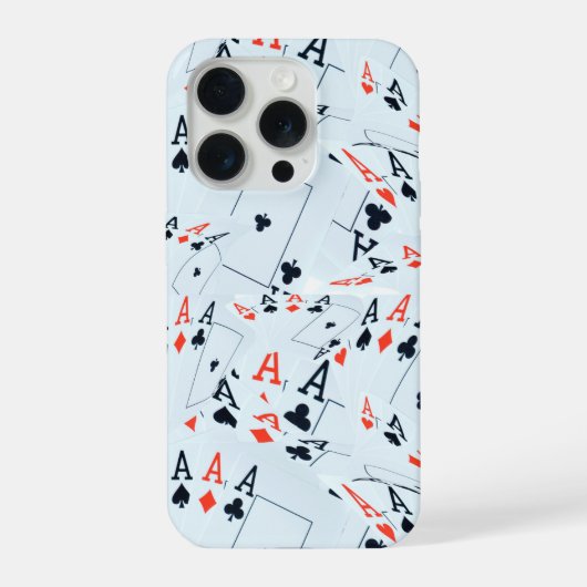 Quad Aces ポーカーカード パターン, iPhoneケース (裏面)