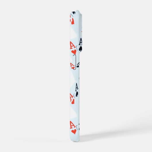 Quad Aces Poker Cards Pattern, iPhoneケース (右側面)