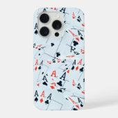 Quad Aces Poker Cards Pattern, iPhoneケース (裏面)