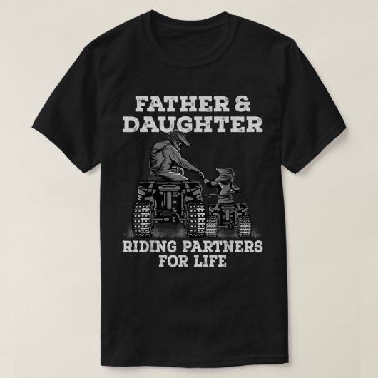 Quad Bike - Father and Daughter Riding Partners AT Tシャツ (デザイン正面)