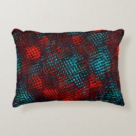 Quadadadados riscados em azul claro, cor vermelho アクセントクッション