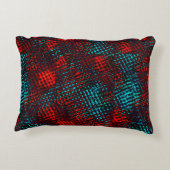 Quadadadados riscados em azul claro, cor vermelho アクセントクッション (裏面)