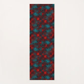 Quadadadados riscados em azul claro, cor vermelho ヨガマット (正面)