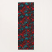Quadadadados riscados em azul claro, cor vermelho ヨガマット (裏面)