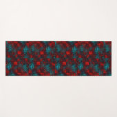 Quadadadados riscados em azul claro, cor vermelho ヨガマット (正面(横))
