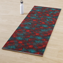 Quadadadados riscados em azul claro, cor vermelho ヨガマット