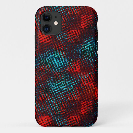 Quadadadados riscados em azul claro e vermelho. Case-Mate iPhoneケース (裏面)