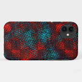 Quadadadados riscados em azul claro e vermelho. Case-Mate iPhoneケース (裏面(横))