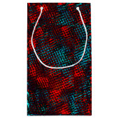 Quadadadados riscados em vermelho e azul claro. スモールペーパーバッグ (裏面)