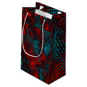 Quadadadados riscados em vermelho e azul claro. スモールペーパーバッグ (裏面アングル)