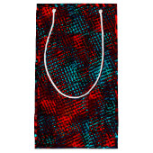 Quadadadados riscados em vermelho e azul claro. スモールペーパーバッグ (正面)