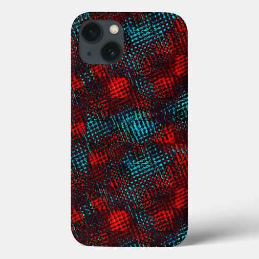 Quadadados riscados azul claro e cor vermelho. Case-Mate iPhoneケース (裏面)