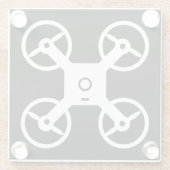 Quadcopterロゴガラスコースターの贈答用ドローンパイロット ガラスコースター (裏面)