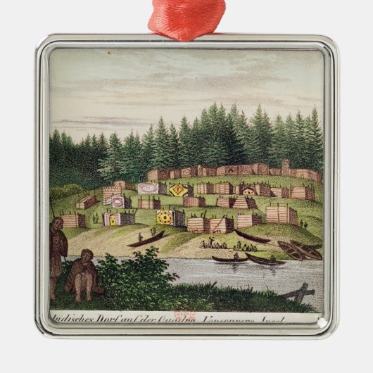 Quadraの島のインドの野営 メタルオーナメント (正面)