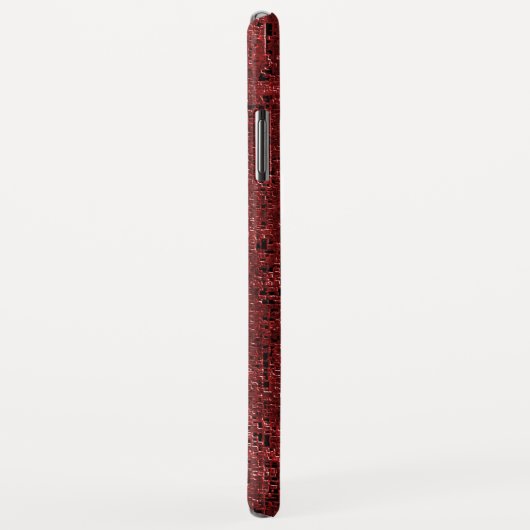 Quadrados pequenos vermelho sobreposto encharcados Case-Mate iPhoneケース (裏面/右)