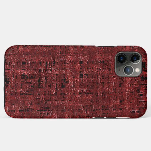 Quadrados pequenos vermelho sobreposto encharcados Case-Mate iPhoneケース (裏面(横))