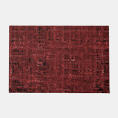 Quadrados pequenos vermelhos sobrepostos empapados ドアマット (正面)