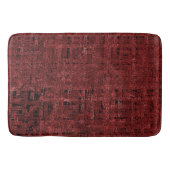 Quadrados pequenos vermelhos sobrepostos empapados バスマット (正面)