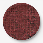 Quadrados pequenos vermelhos sobrepostos empapados ペーパープレート (正面)