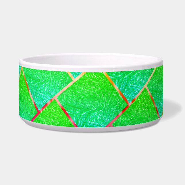 Quadrados verde azulado、linhas de trase cores。 ボウル (正面)