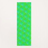 Quadrados verde azulado, linhas em três cores. ヨガマット (正面)