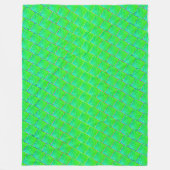 Quadrados verde azulados, linhas em 3コア。 フリースブランケット (正面)
