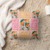 Quadrate mit Blumen und Gras クッション (ブランケット)