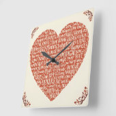  Quadratische Wanduhr LOVE スクエア壁時計 (傾斜)