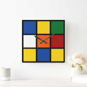 Quadratische Wanduhr mit kubistischem Muster スクエア壁時計 (ホーム)