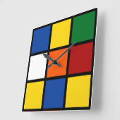 Quadratische Wanduhr mit kubistischem Muster スクエア壁時計 (傾斜)