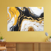 Quadro Abstrato amarelo, cinza e preto em Canvas キャンバスプリント (インサイチュ (リビング))