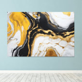 Quadro Abstrato amarelo, cinza e preto em Canvas キャンバスプリント (インサイチュ (ウッドフロア))