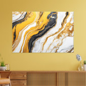 Quadro Abstrato amarelo, preto, branco em Canvas キャンバスプリント (インサイチュ (リビング))