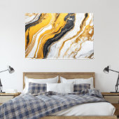 Quadro Abstrato amarelo, preto, branco em Canvas キャンバスプリント (インサイチュ (寝室))
