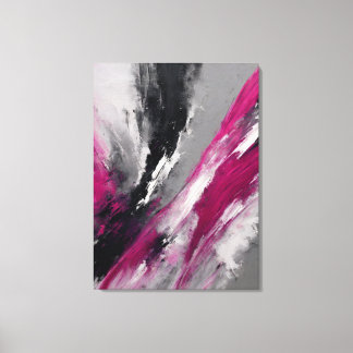 Quadro abstrato, bege, magenta, preto, cinza e bra キャンバスプリント