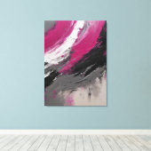 Quadro abstrato, bege, magenta, preto, cinza e bra キャンバスプリント (インサイチュ (ウッドフロア))
