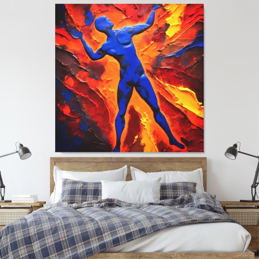 Quadro Abstrato em Canvas O Construtor dos Átomos キャンバスプリント (インサイチュ (寝室))