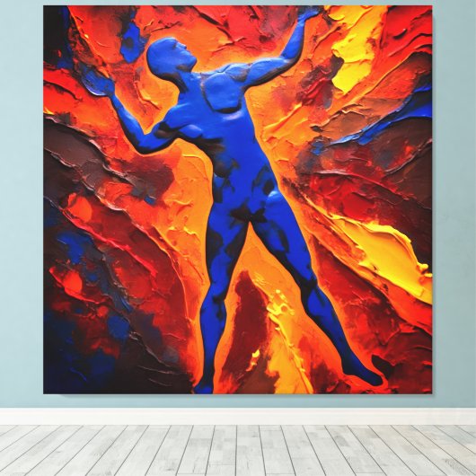 Quadro Abstrato em Canvas O Construtor dos Átomos キャンバスプリント (インサイチュ (ウッドフロア))