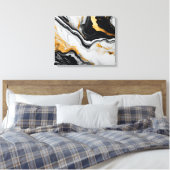 Quadro abstrato Mármore preto, branco, dourado キャンバスプリント (インサイチュ (寝室))