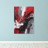 Quadro abstrato, vermelho, cinza, preto e branco キャンバスプリント (インサイチュ (ウッドフロア))