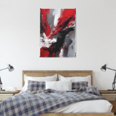 Quadro abstrato, vermelho, cinza, preto e branco キャンバスプリント (インサイチュ (寝室))