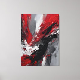 Quadro abstrato, vermelho, cinza, preto e branco キャンバスプリント