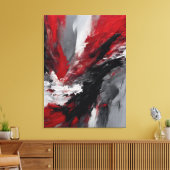 Quadro abstrato, vermelho, cinza, preto e branco キャンバスプリント (インサイチュ (リビング))
