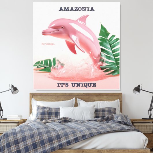 Quadro Amazônia - It's Unique - Boto Cor de Rosa キャンバスプリント (インサイチュ (寝室))