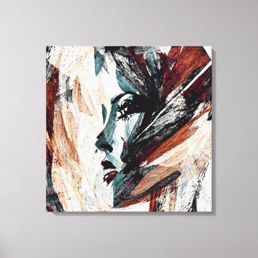 Quadro decorativo abstrato Rosto de Mulher キャンバスプリント (正面)
