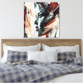 Quadro decorativo abstrato Rosto de Mulher キャンバスプリント (インサイチュ (寝室))