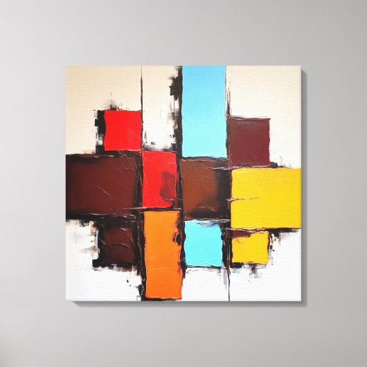 Quadro Decorativo em Canvas Abstração Quadriculada キャンバスプリント (正面)