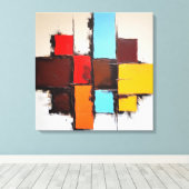 Quadro Decorativo em Canvas Abstração Quadriculada キャンバスプリント (インサイチュ (ウッドフロア))