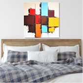 Quadro Decorativo em Canvas Abstração Quadriculada キャンバスプリント (インサイチュ (寝室))